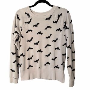 Grayson Threads White Black Bat Halloween Sweater Women’s Size Extra Small